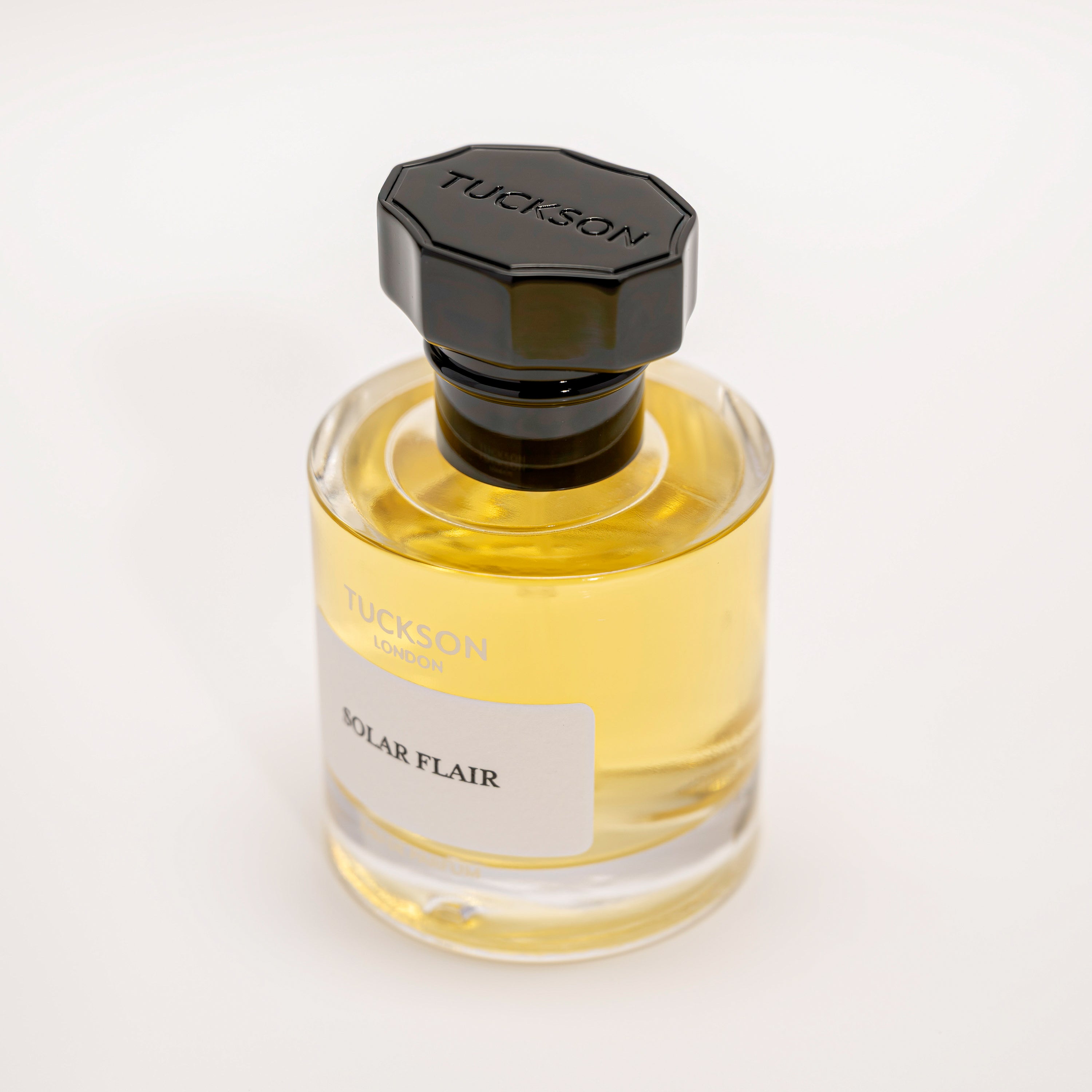 TUCKSON Solar Flair Eau de parfum 50ml atomiser top, with black metal Tuckson overcap 